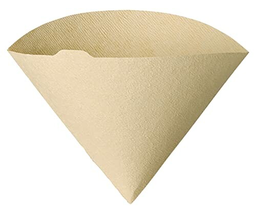 Brown cone-shaped coffee filter