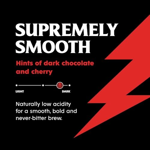 Supremely Smooth coffee label with dark chocolate and cherry hints.